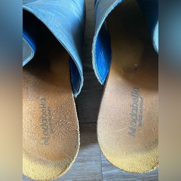 Ladies blue leather wedges size 9 made in Italy - Picture 4 of 5